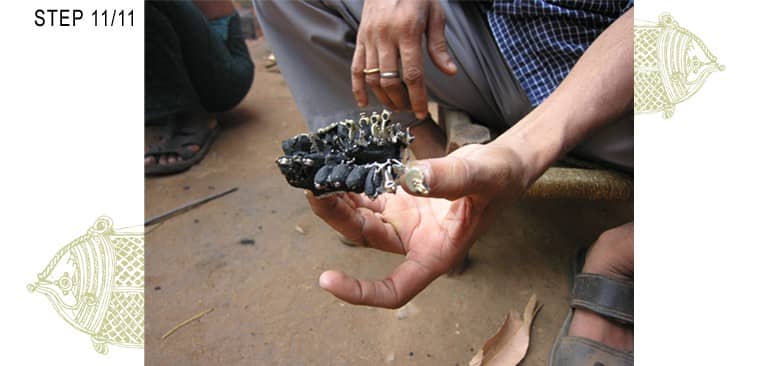 Dhokra molds are destroyed with each piece that is made