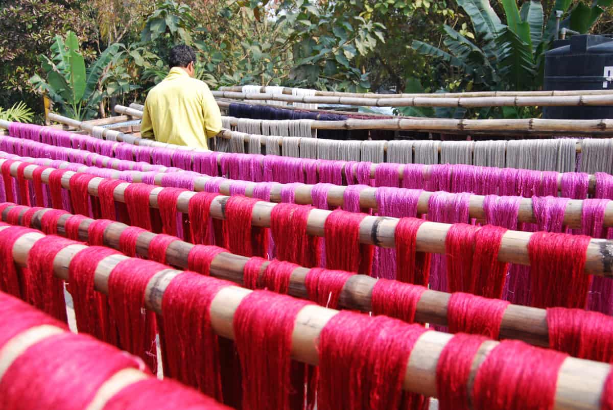 Yarn drying at Amitava