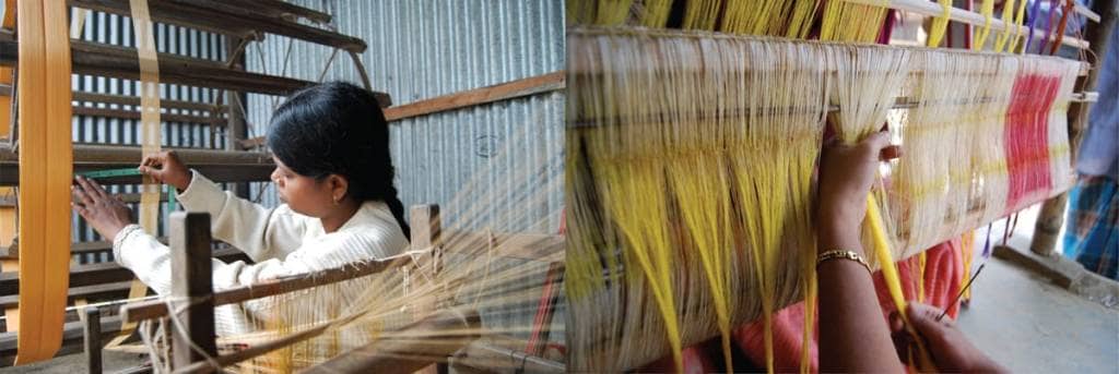 Women working at Chandabrati Weavers