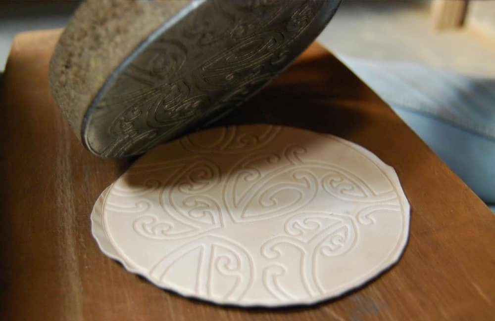 Skills-leather-embossing-in-process Embossing leather for Sasha