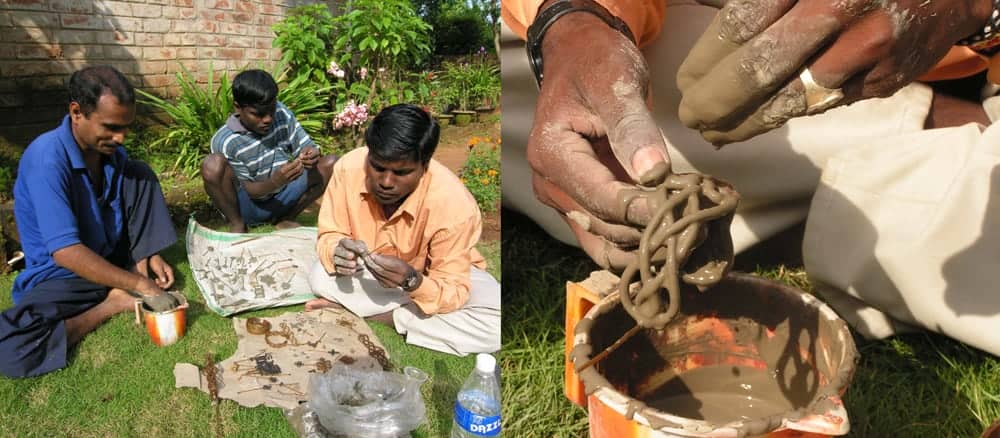 Creating wax molds for dhokra brass casting