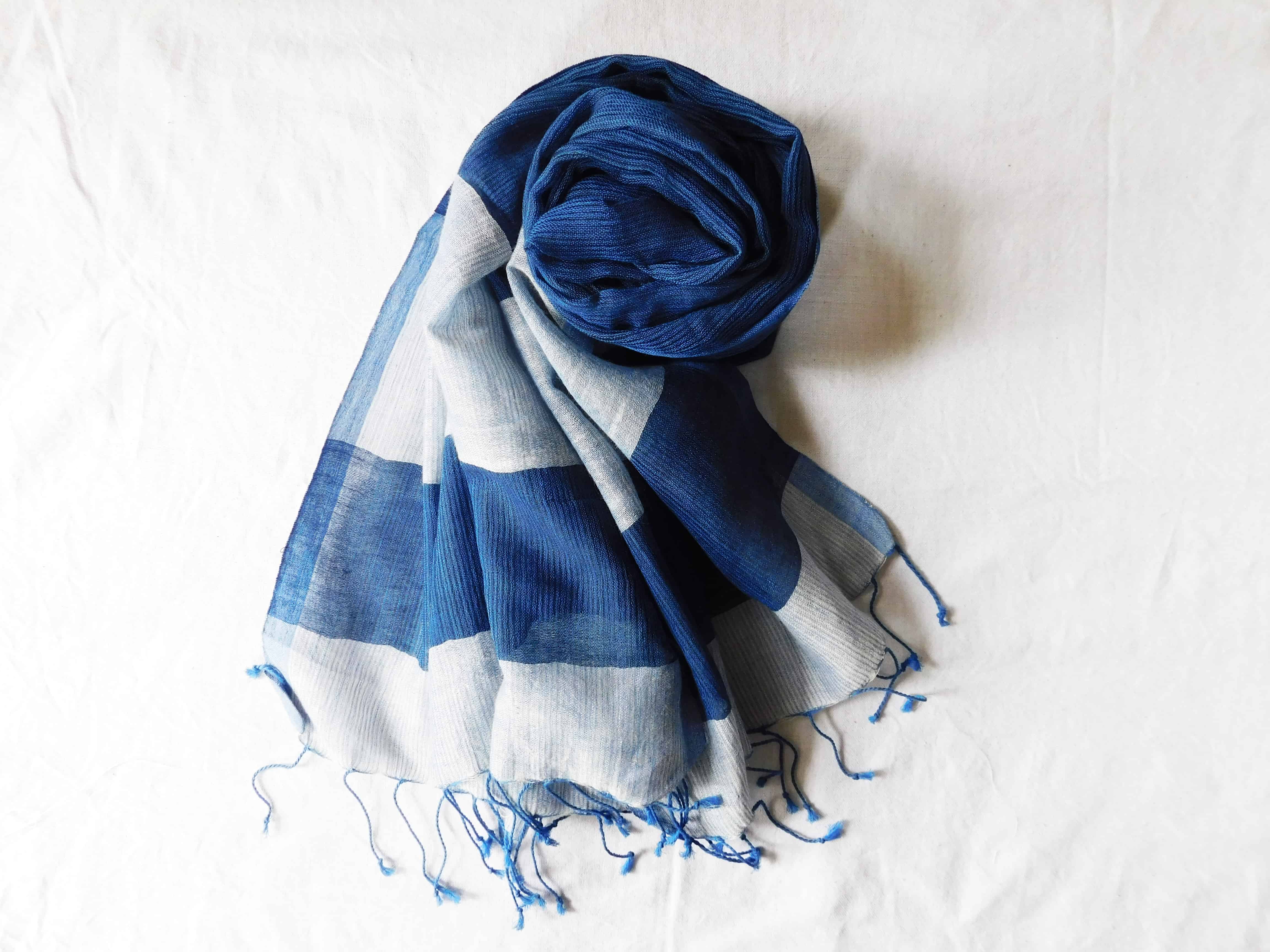 Breezy blue handloom woven stole