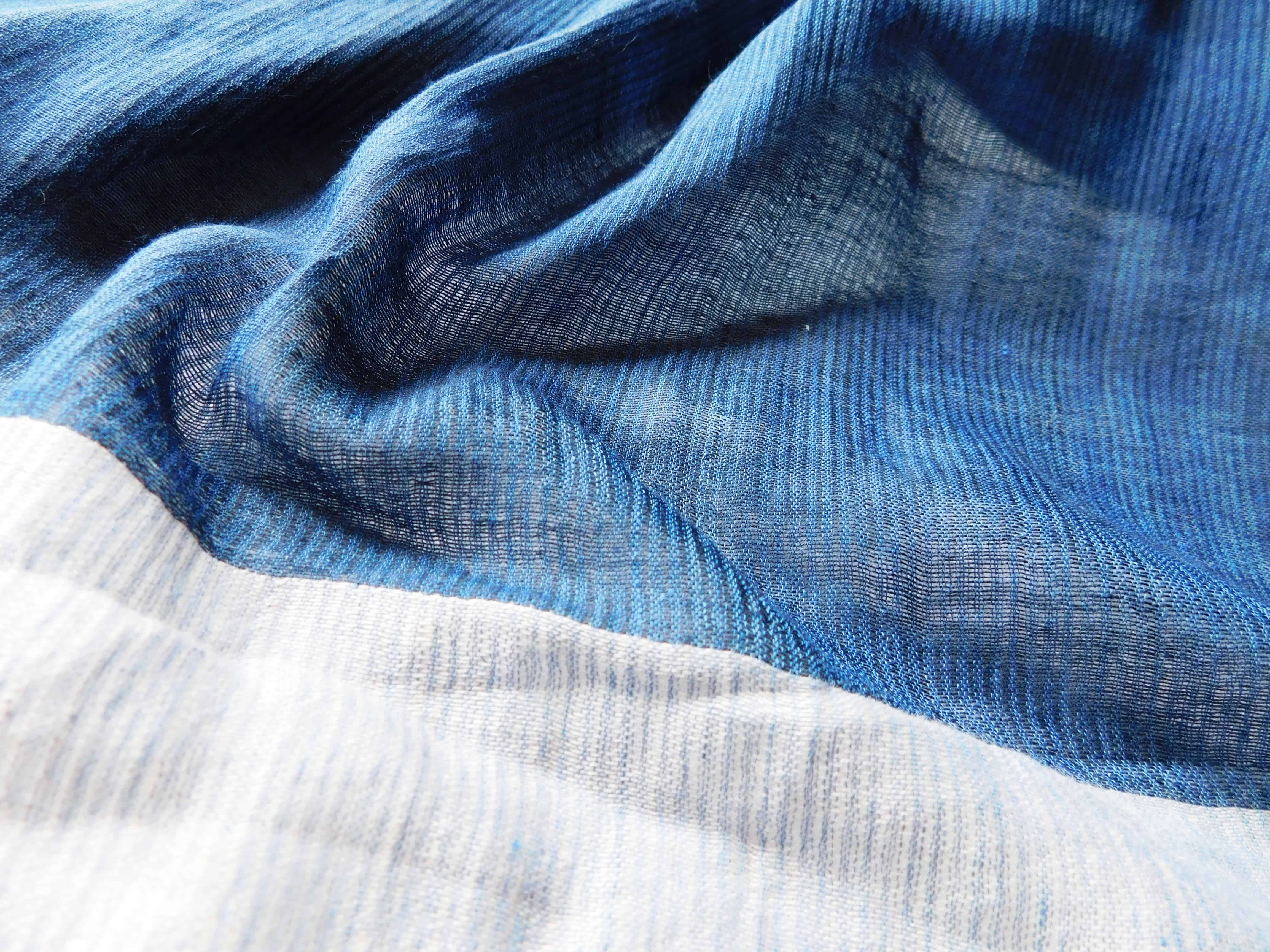 Breezy blue handloom woven stole - Image 2