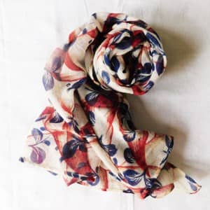 Abstract leaf screen printed stole