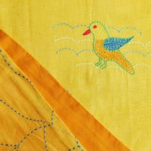 Bird embroidery child's bed cover
