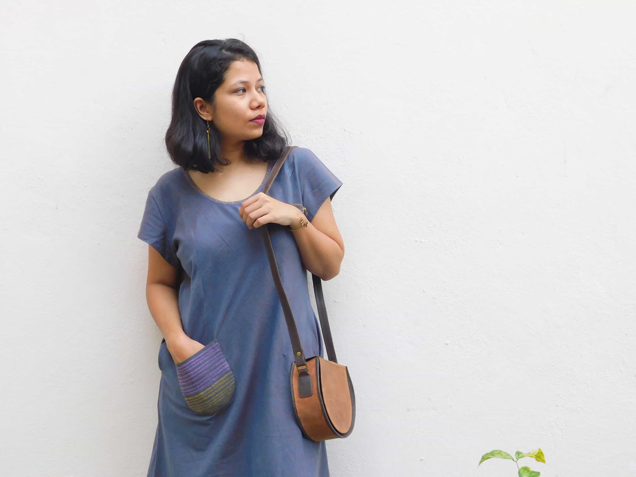 Dress with Kantha pocket