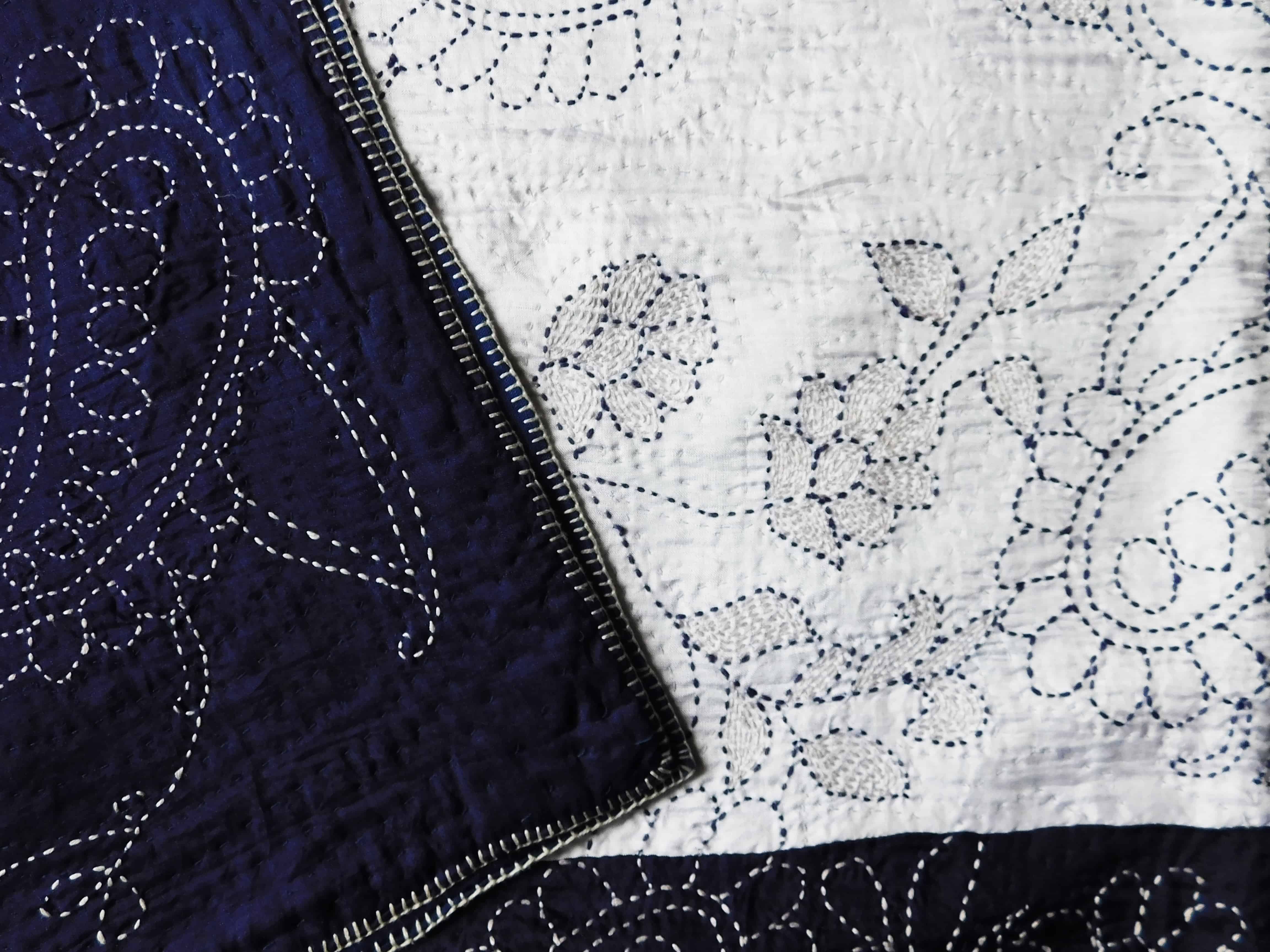 Paisley Jaal kantha bed cover