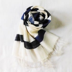 Thick strip handloom woven stole