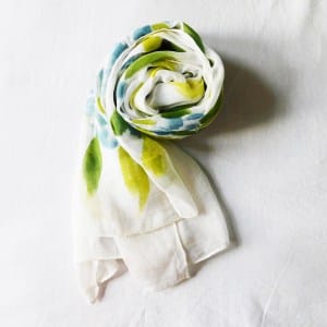 Floral hand-painted stole