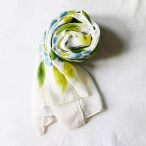 Floral hand-painted stole