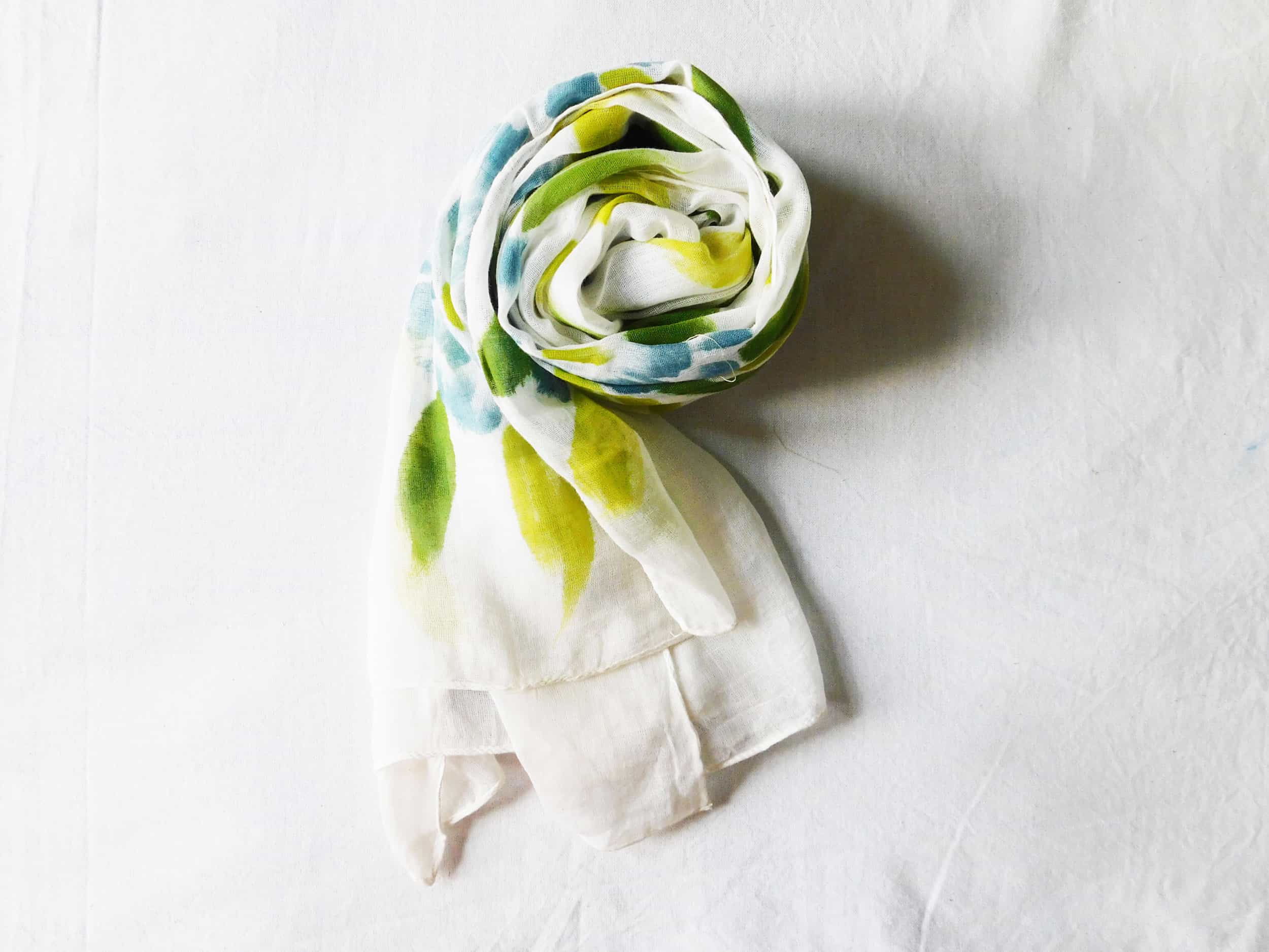 Floral hand-painted stole