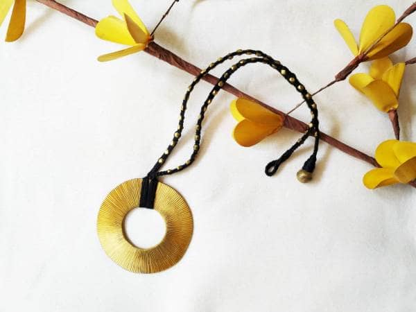 Fair Trade brass dhokra necklace by Sasha handicrafts