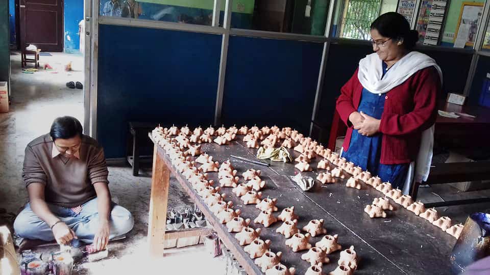 Asha Niketan making candles