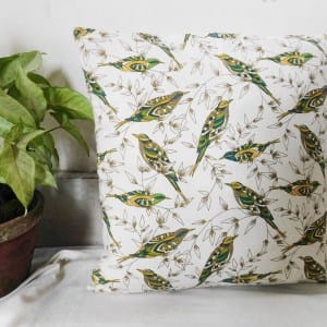 Bird print cushion cover