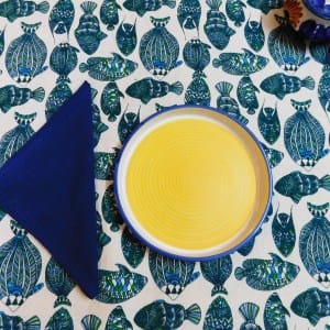 Fish print tablecloth