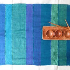 Striped woven table runner