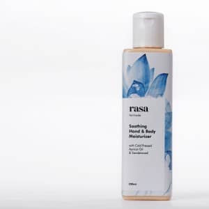 Soothing hand and body moisturizer with cold pressed apricot oil and sandalwood