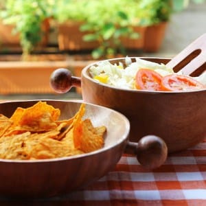 Wooden salad bowl