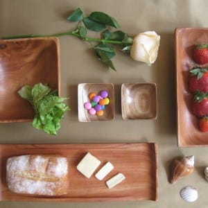 Wooden table platter