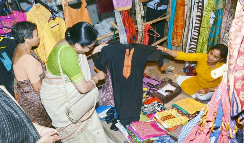 Selling at Kolkata Fair Trade Fair organized by Sharba Shanti Ayog (SSA)