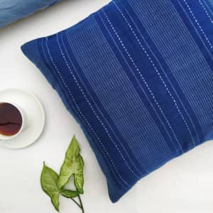 Kantha stripe embroidery Cushion Cover