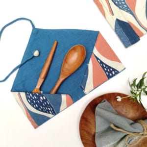 Leaf print Carry your Cutlery set bag