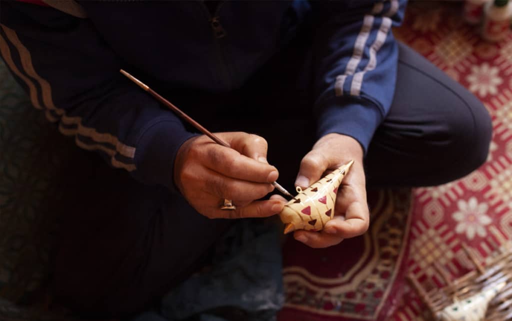 ZPCL painting paper mache decoration with SASHA